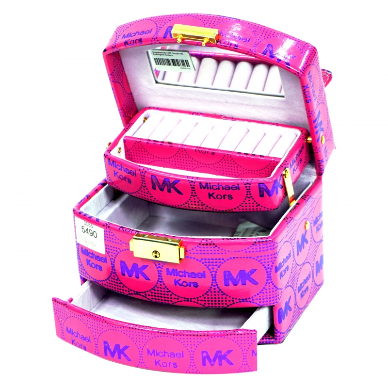 Զարդատուփ 5490 Կաշվե MK Բանալիով Վարդ/գ 2